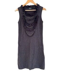 Chetta B detailed front sweater knit dress charcoal grey